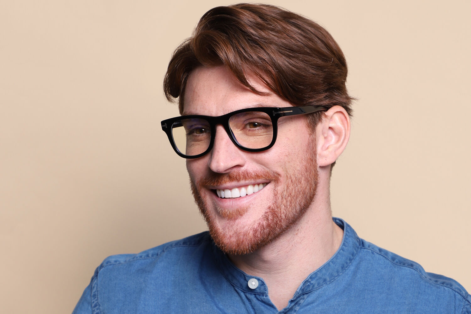 Tom Ford FT5820-B 001 Square Shiny Black Eyeglasses