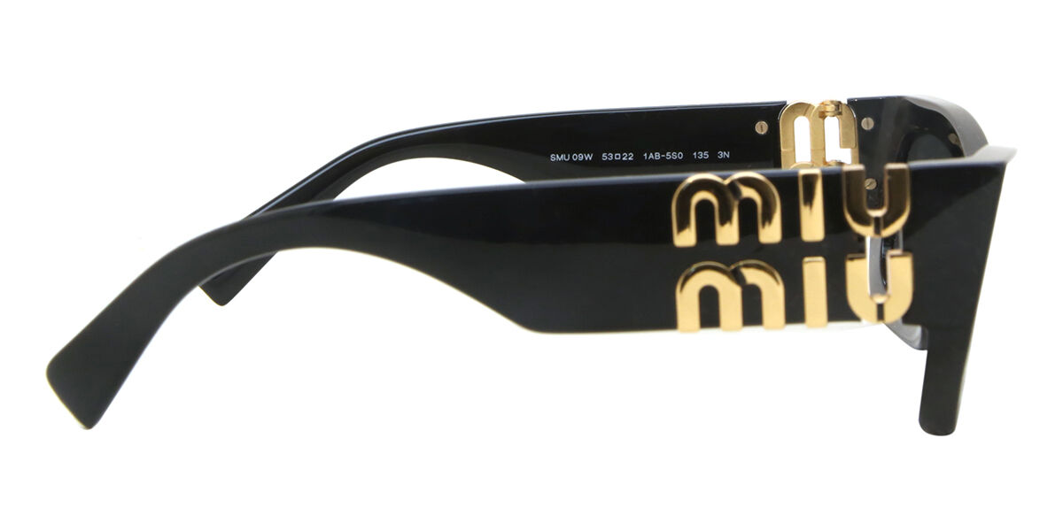 Miu Miu MU09WS 1AB5S0 Cat Eye Black Sunglasses | SmartBuyGlasses UK