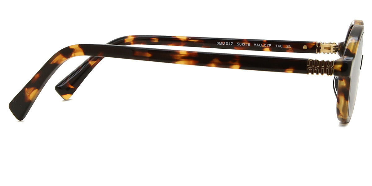 Miu Miu MU04ZS VAU07F Oval Honey Yellow Tortoise Sunglasses