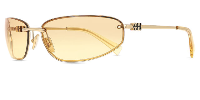 Miu Miu MUA50S 5AK7R1 Wraparound Gold Sunglasses  display picture 2