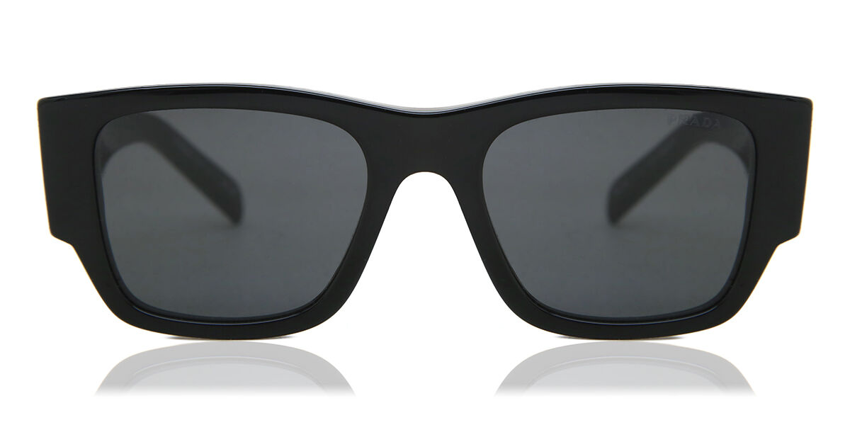 小物 PRADA 10ZSF Asian Fit Men Prada PR 10ZS 1AB5S0 Square Black Sunglasses | SmartBuyGlasses UK