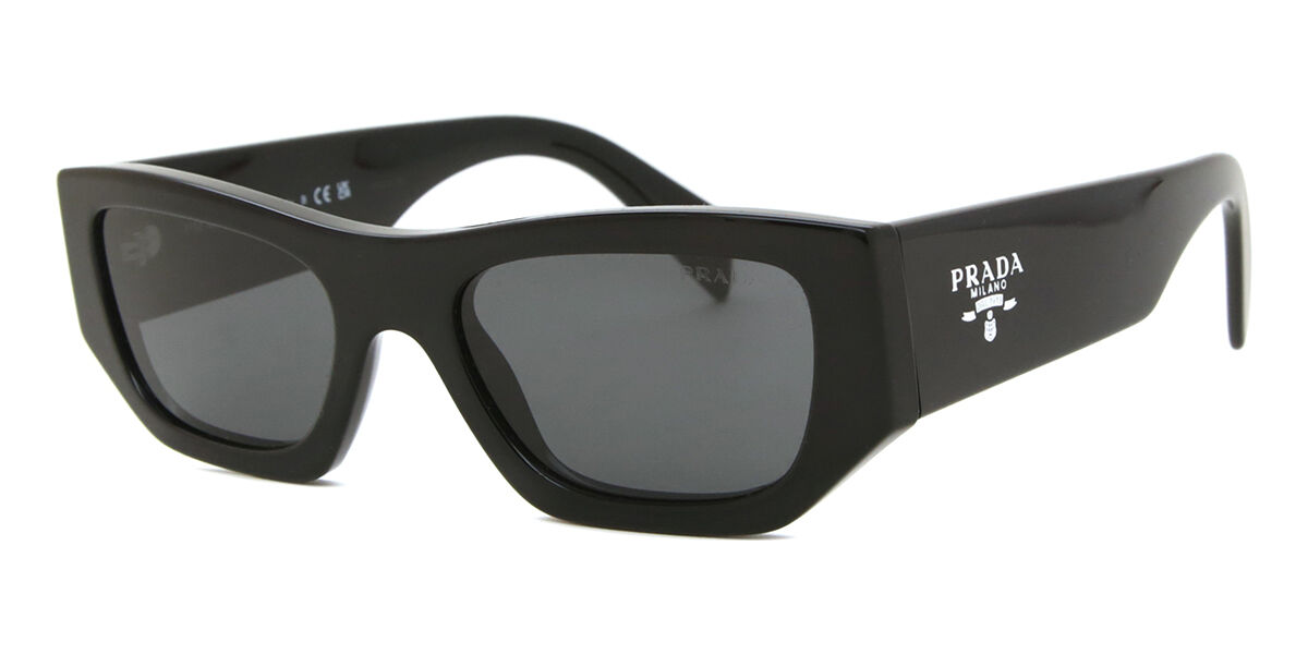 Prada PR A01S 16K08Z Rectangle Black Sunglasses | SmartBuyGlasses UK