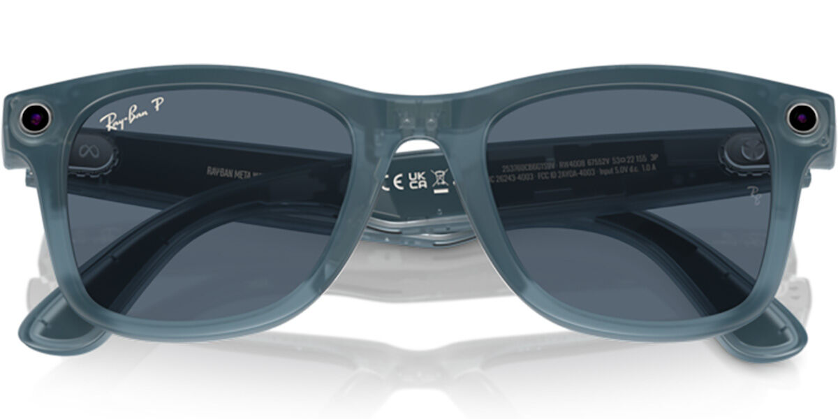 Ray-Ban Meta RW4008 Wayfarer Polarized 67552V Square Blue