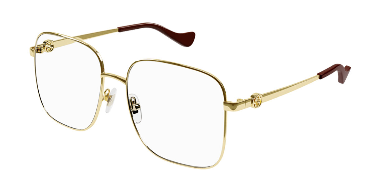 GUCCI グッチ スクエア メガネ サングラス GG1092OA Gucci GG1092OA Asian Fit 002 Square Shiny Gold Eyeglasses