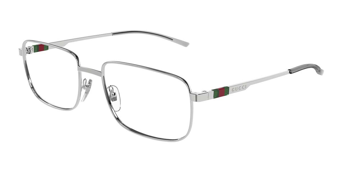 Gucci GG1678O 001 Rectangle Silver Eyeglasses | SmartBuyGlasses UK