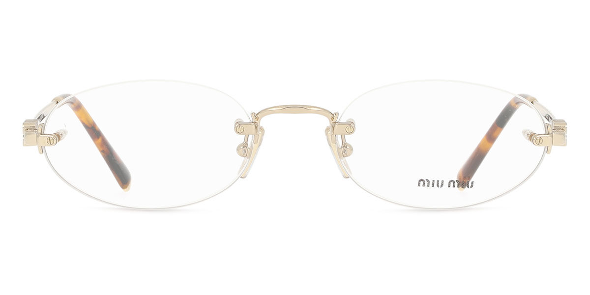 Miu Miu MU53WV ZVN1O1 Oval Pale Gold Eyeglasses | SmartBuyGlasses UK