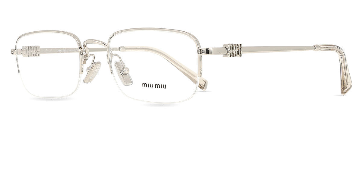 Miu Miu MU52WV 1BC1O1 Rectangle Silver Eyeglasses | SmartBuyGlasses UK
