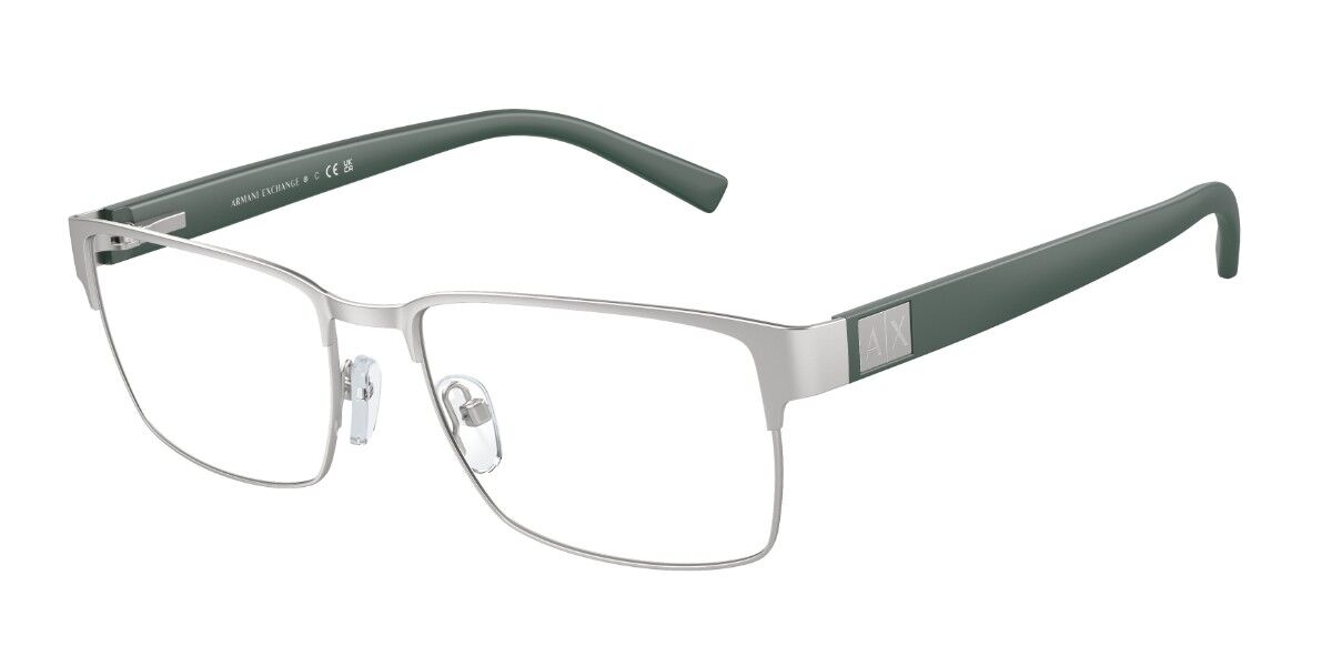 Armani Exchange AX1019 6020 Square Matte Silver Eyeglasses ...