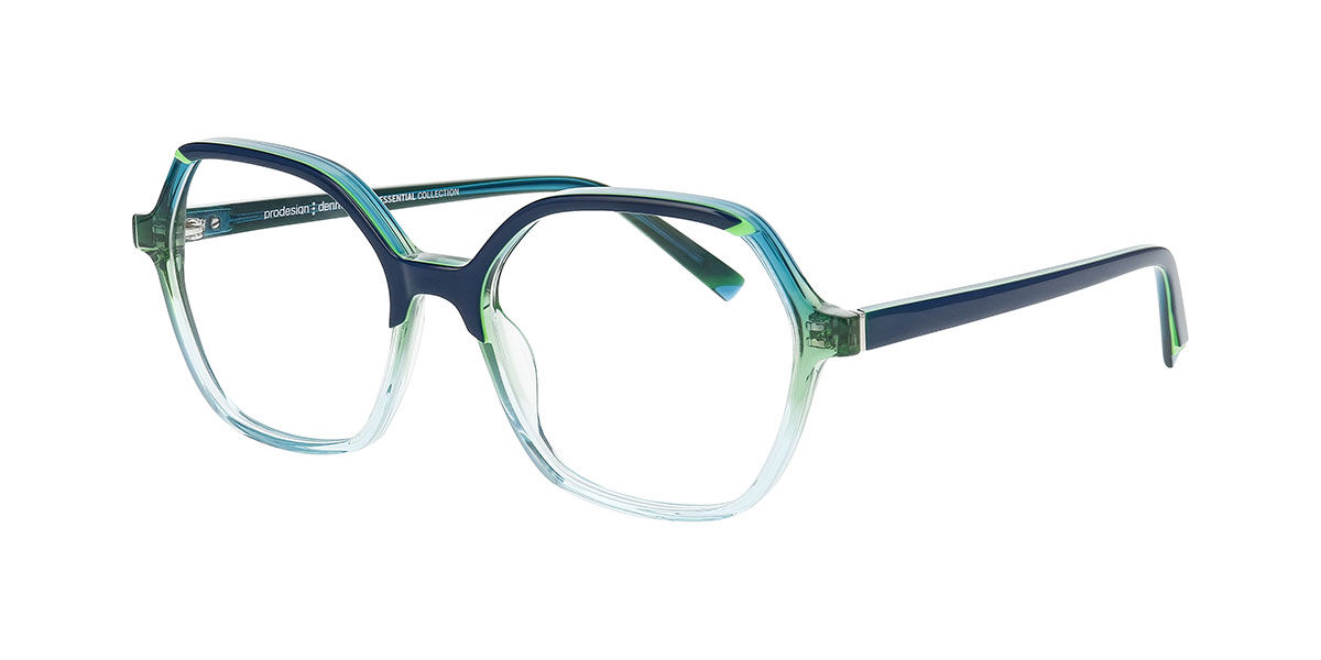 Prodesign Sparkle 4 9242 Square Transparent Faded Green Eyeglasses ...