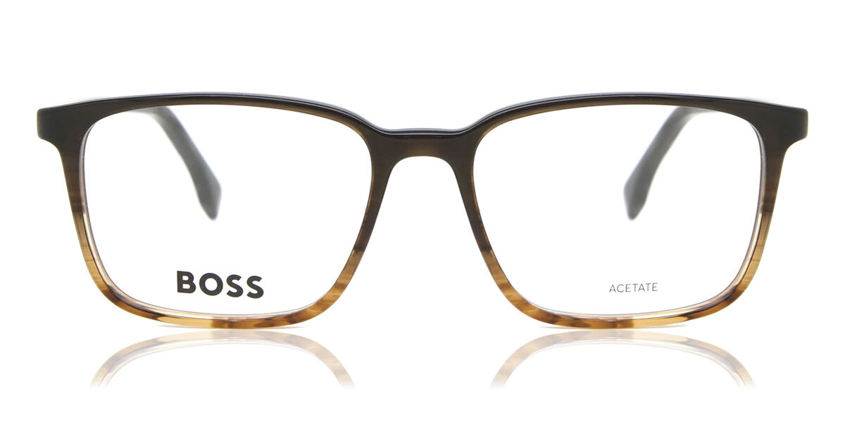 Boss 1436 EX4 Square Brown Horn Eyeglasses | SmartBuyGlasses UK