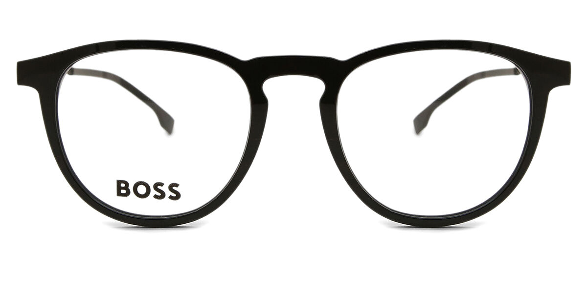 Boss 1640/CS with Clip-On 284/LB Oval Black Eyeglasses